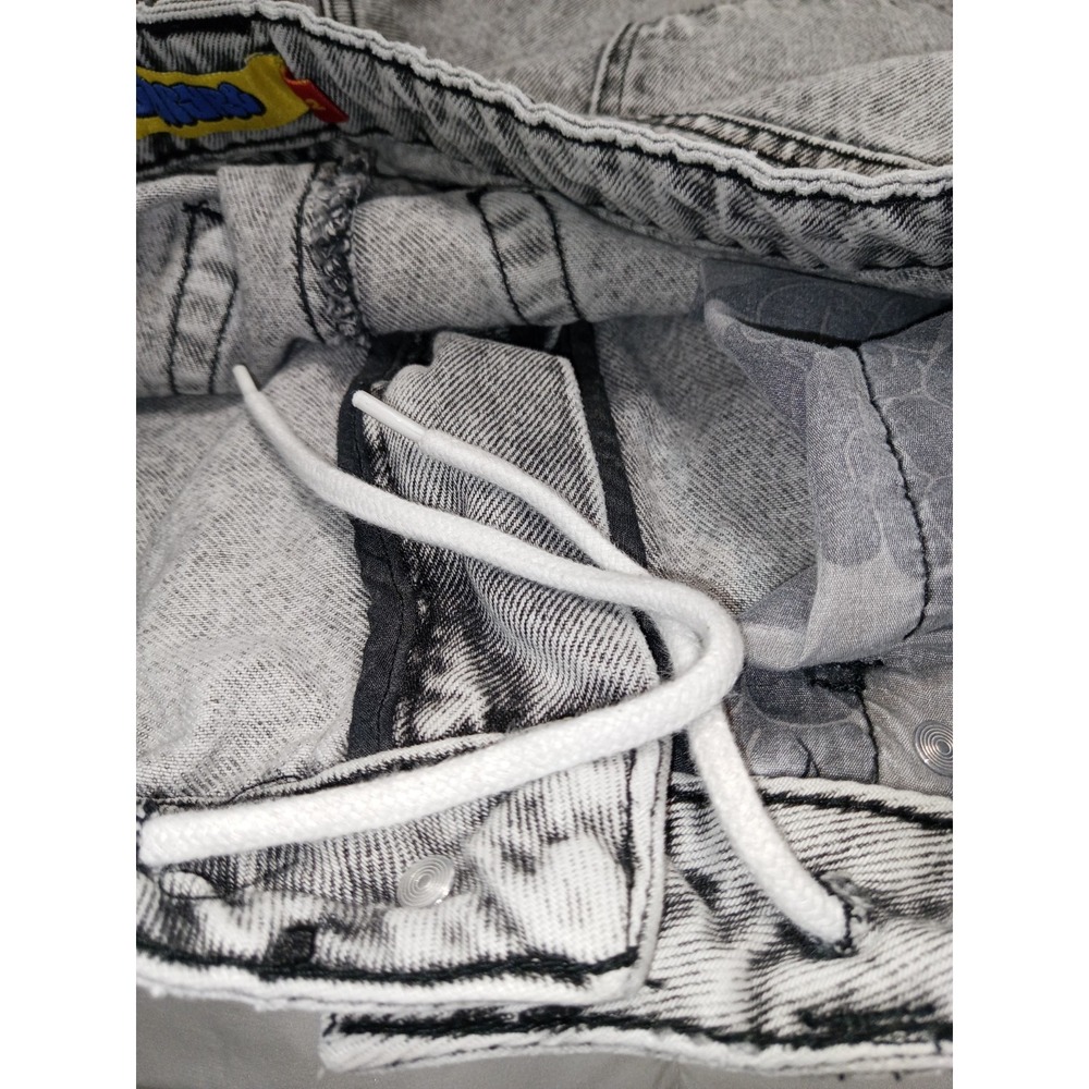 Empyre Baggy Jeans Mens 32x26 Gray Acid Wash Skater Denim Y2K Wide Leg Pants - Picture 12 of 14
